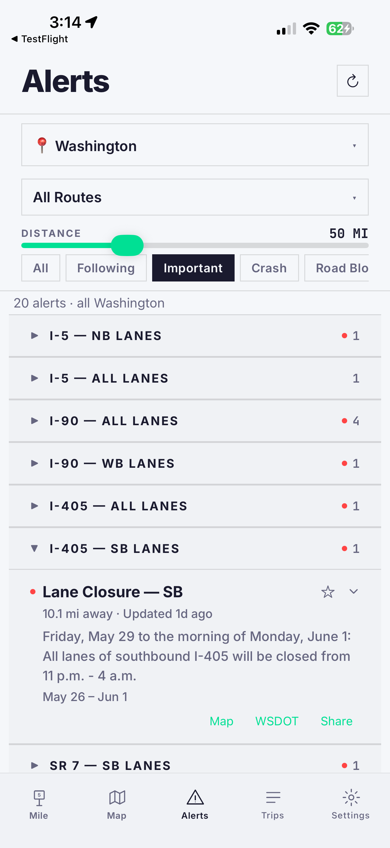 Alerts tab